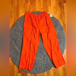 Vintage Molato Orange 100% Linen Straight Leg Pull On Pants Size 3X NWT